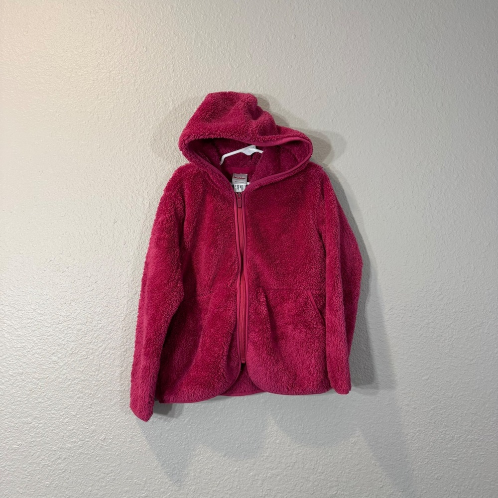 Hanna Andersson Girl's Size 6-7 Pink Zip Up Hooded Fleece Jacket 81941